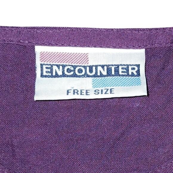 Encounter Free Size Purple Velvet Detail Floral Embroidery Twin Set Two Piece - Picture 13 of 13
